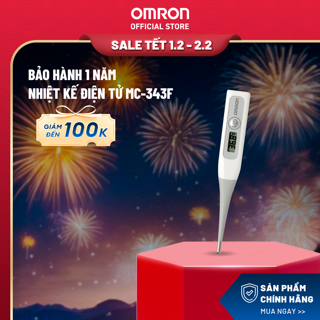 Bảo hành 1 Năm - Nhiệt kế điện tử Omron MC-343F