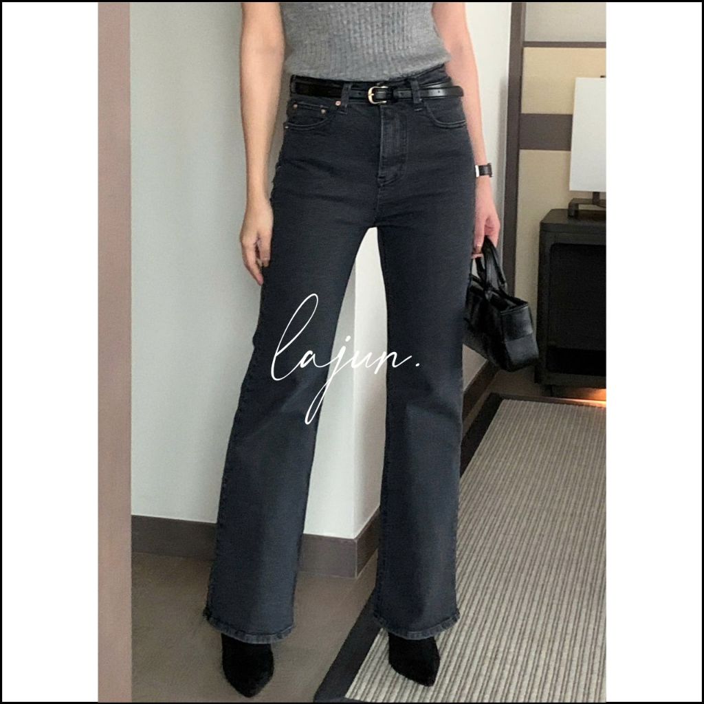 [LAJUN KOREA] Quần Jeans Loe Xám Must Lưng Cao Co Giãn Tôn Dáng Hàn Quốc