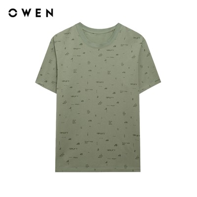 Owen - Áo T-shirt Relax Fit TSN255118 màu Rêu chất liệu CVC Spandex