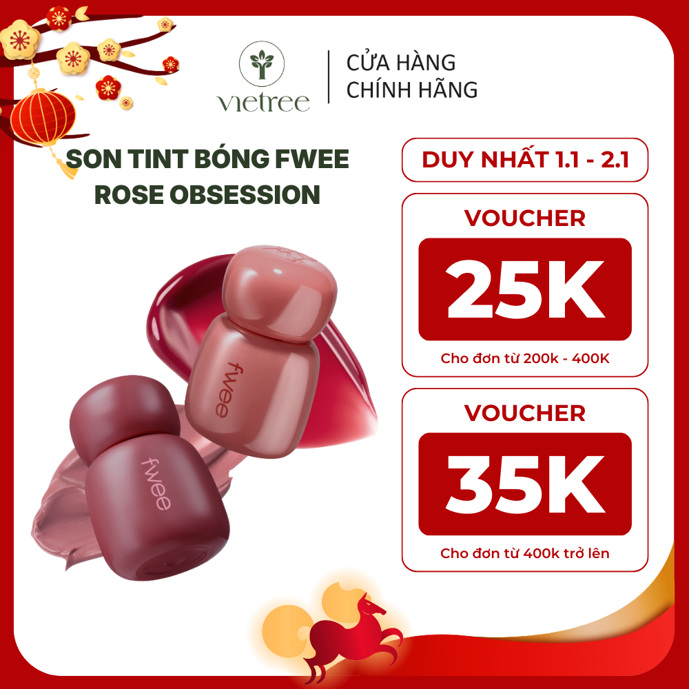 Son tint căng mọng Fwee Rose Obsession Stay-fit Lip Tint, son Hàn Quốc bền màu, không lem (3.6g)