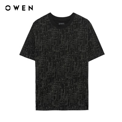 Owen - Áo T-shirt Relax Fit TSN255119 màu Xám đậm chất liệu CVC Spandex
