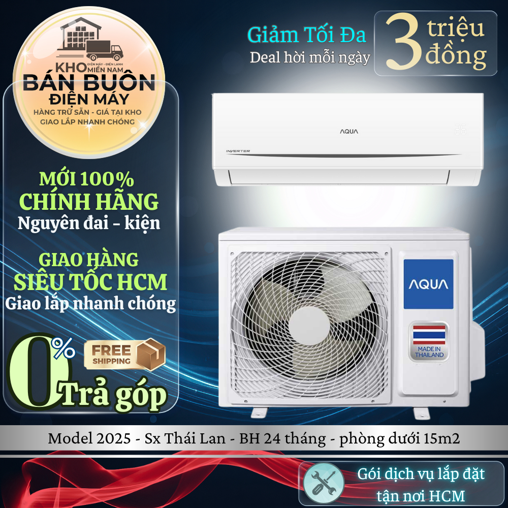 Máy Lạnh Aqua Inverter 1 HP AQA-RV10ME | 1.5HP AQA-RV13ME - BẢO HÀNH 2 NĂM