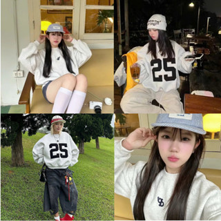 Áo Sweater 25&BY LABSION Form rộngBoxyTop nam nữ Unisex Áo Nỉ Sweater Phong Cách Thời Trang Hàn Quốc