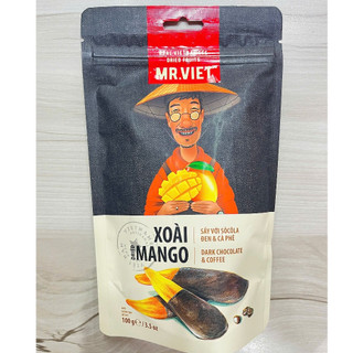 [ Date 05/27 ] Xoài Sấy với Socola Đen & Cà Phê Mr Viet - Dried Mango Dark Chocolate & Coffee 100g