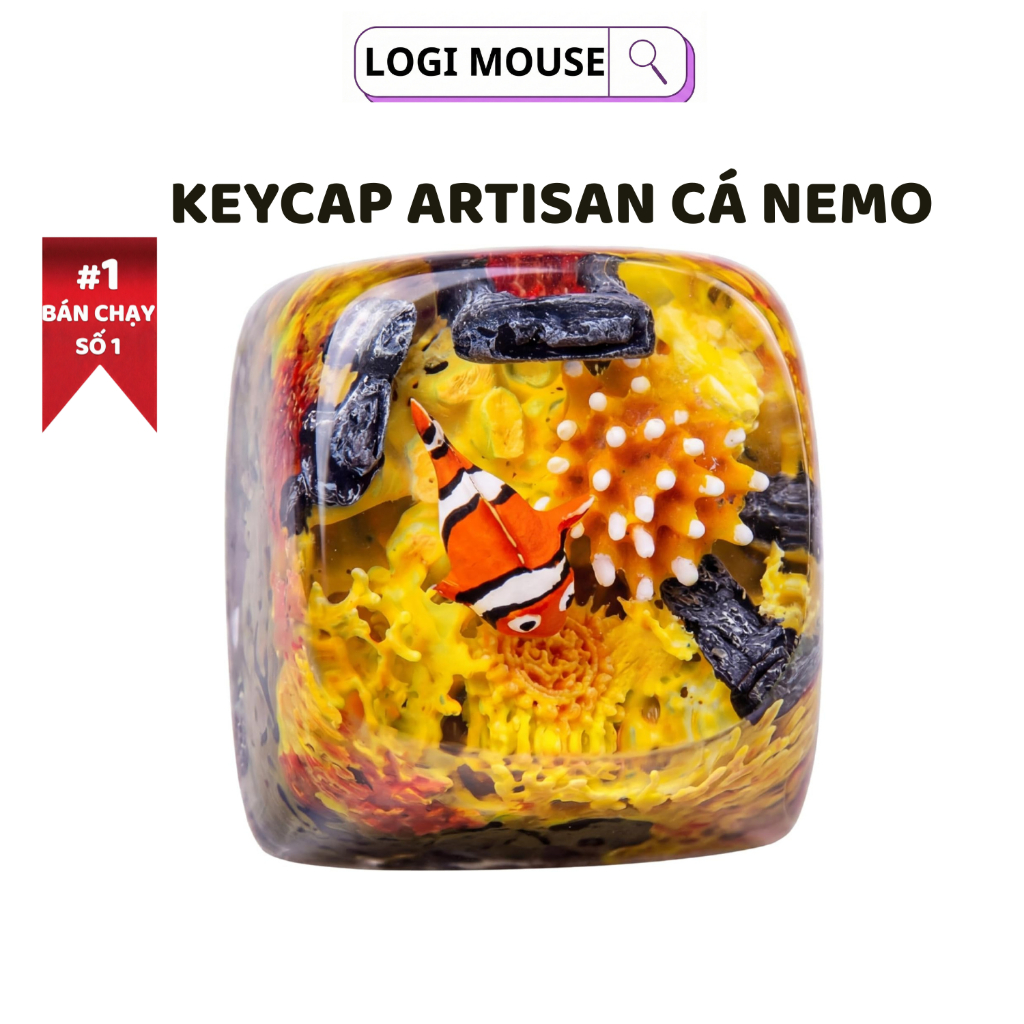 Artisan Keycap Resin 3D - Sinh Vật Biển & Cá nemo - 1U Cherry MX Compatible