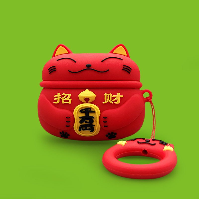 vỏ ốp case airpod 4/pro3/pro2/pro/3/2-ốp tai nghe airpod đủ dòng mẫu mèo thần tài đỏ may mắn