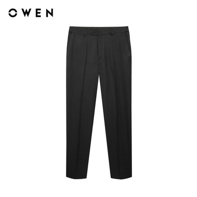 Owen - Quần tây Regular Fit Tăng đơ QRT257082 màu Xám đậm chất liệu Nano