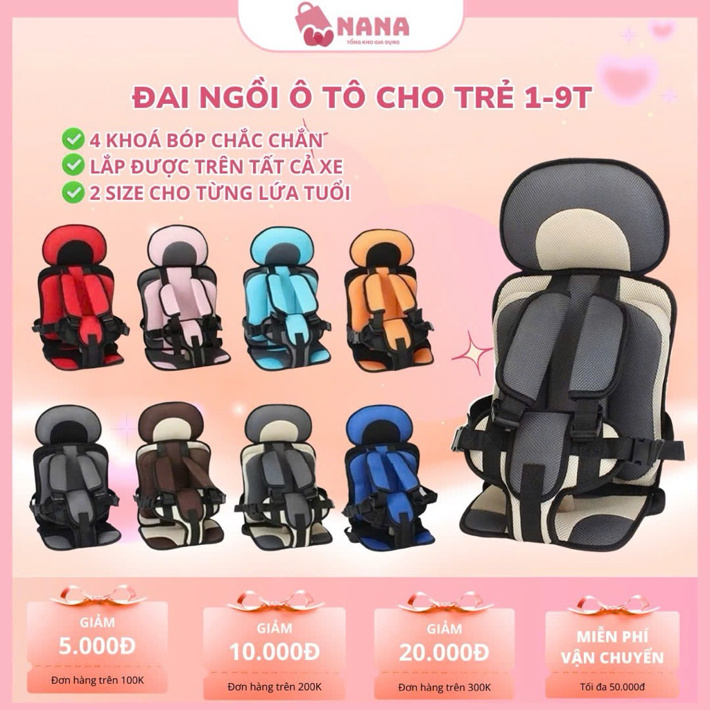Đai Ghế Ngồi Ô Tô An Toàn Cho Bé, Chống Trượt, Bảo Vệ Toàn Diện, Nhiều Màu Sắc Hấp Dẫn