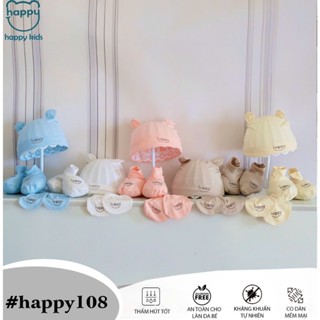 Set mũ bao tay chân HP vải thun lạnh mềm, thấm hút tốt cho bé 0-3m