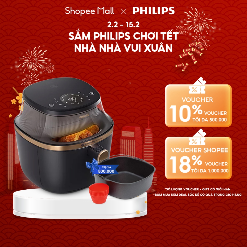 Nồi chiên không dầu Philips NA332/00 6.2 lít - Hàng Chính Hãng