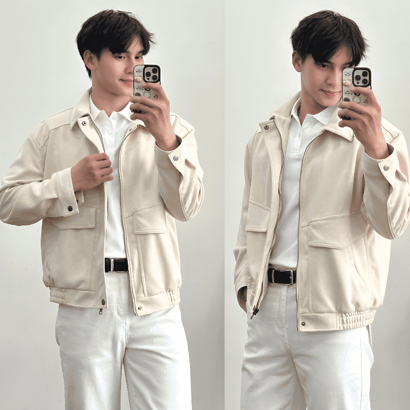 Áo Khoác Da Nam Da Lộn FMSTYLE - Khoác Nam Dây Kéo Túi Hộp Form Rộng Phong Cách Hàn Quốc 25122076