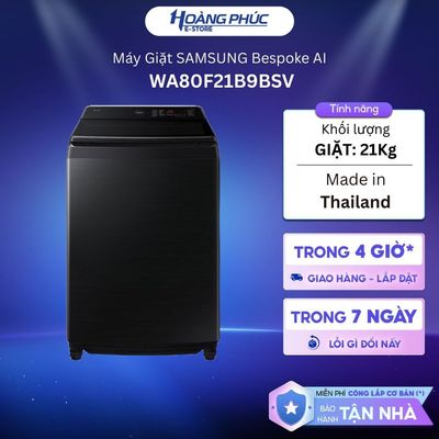Máy Giặt SAMSUNG Bespoke AI Cửa Trên -AI Wash, Đen WA80F19B9BSV 19Kg / WA80F21B9BSV 21Kg {Ship HCM 0Đ}