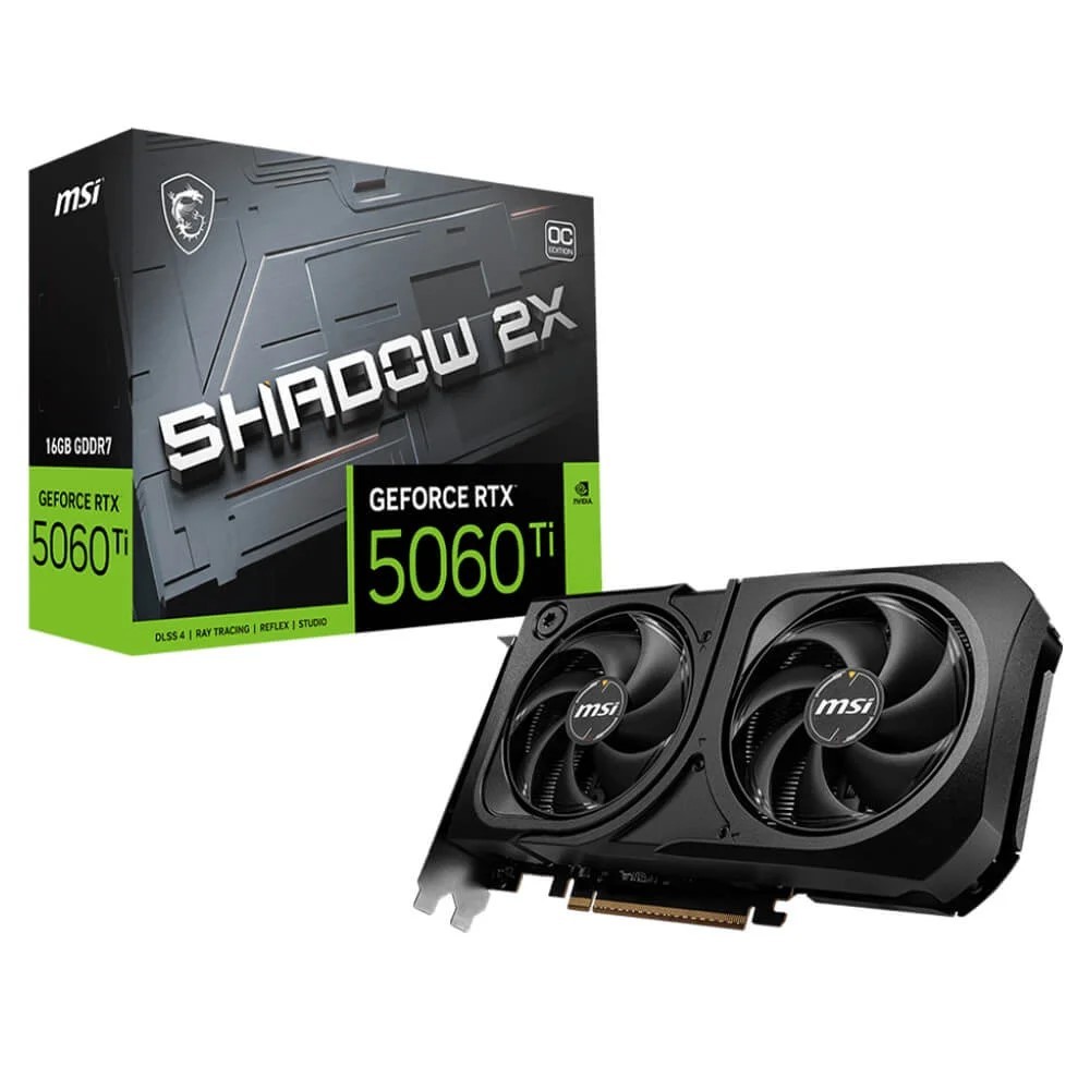 VGA MSI GeForce RTX™ 5060 Ti 16G SHADOW 2X OC PLUS – 16GB GDDR7