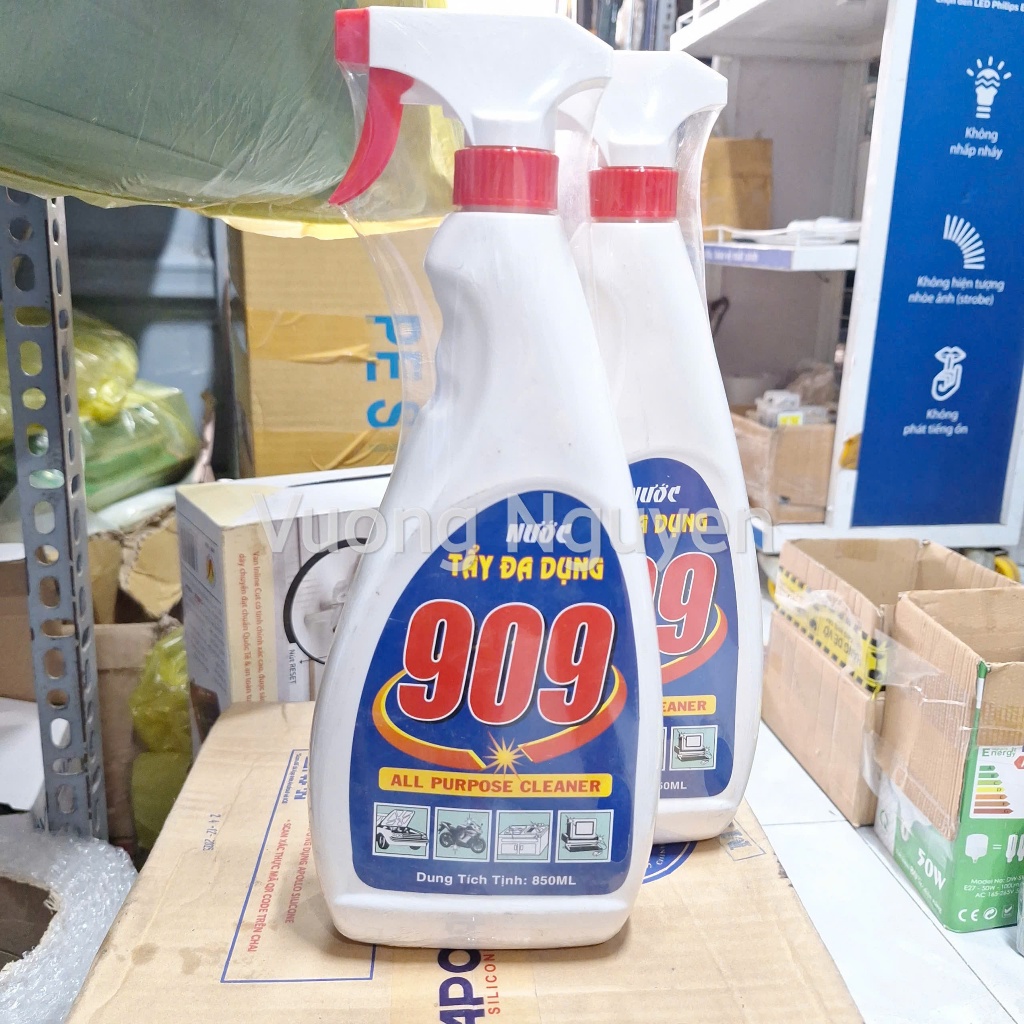 Tẩy đa năng 909 loại lớn 850ml, Nước tẩy đa dụng 909 Kim Phát chai lớn 850ml, tẩy trên mọi chất lượn