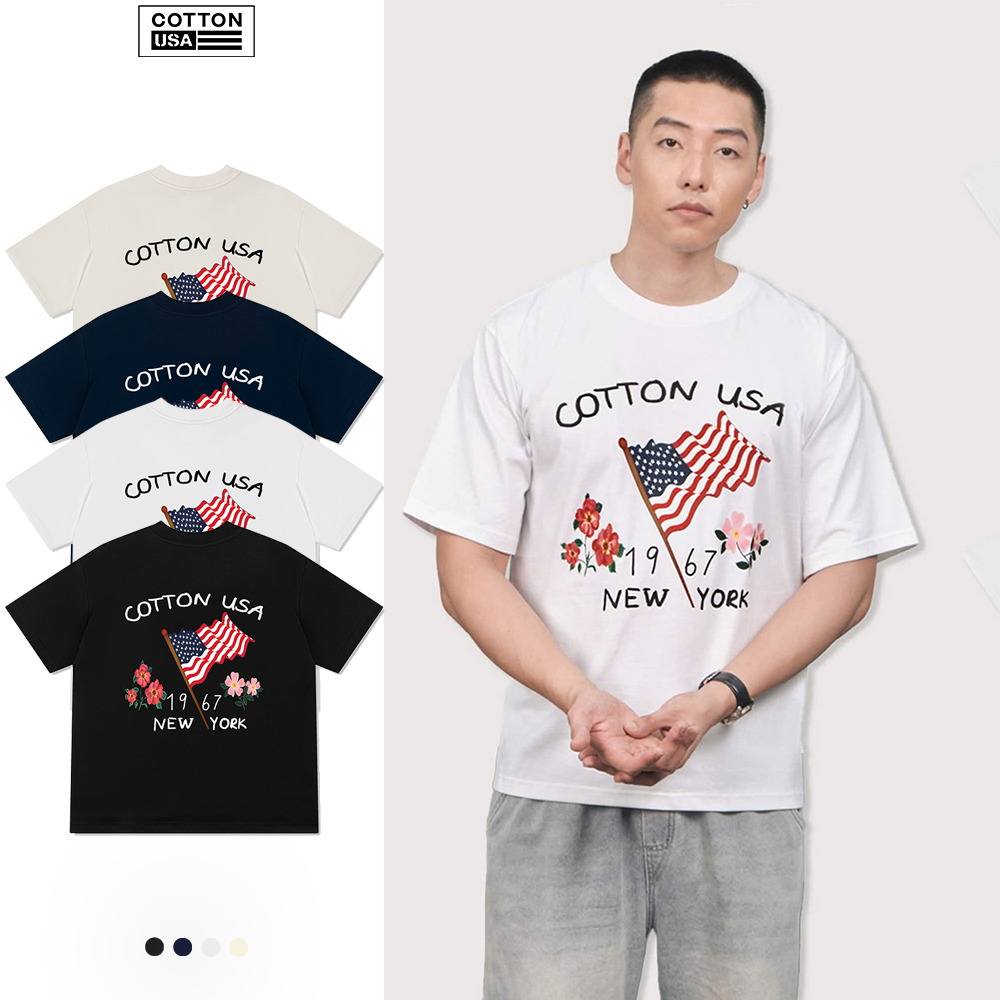 Áo Thun Relaxed Fit CottonUSA Vietnam Âu Mỹ "Floral Cotton USA" - NT427NT