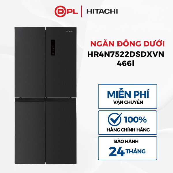 Tủ Lạnh 4 Cánh Ngăn Đông Dưới Hitachi 466 Lít HR4N7522DSDXVN - Ngăn điều chỉnh linh hoạt, Inverter