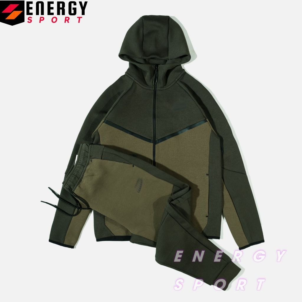 Bộ Quần Áo Thể Thao Cao Cấp Hoodie Ntech Fleece Rêu