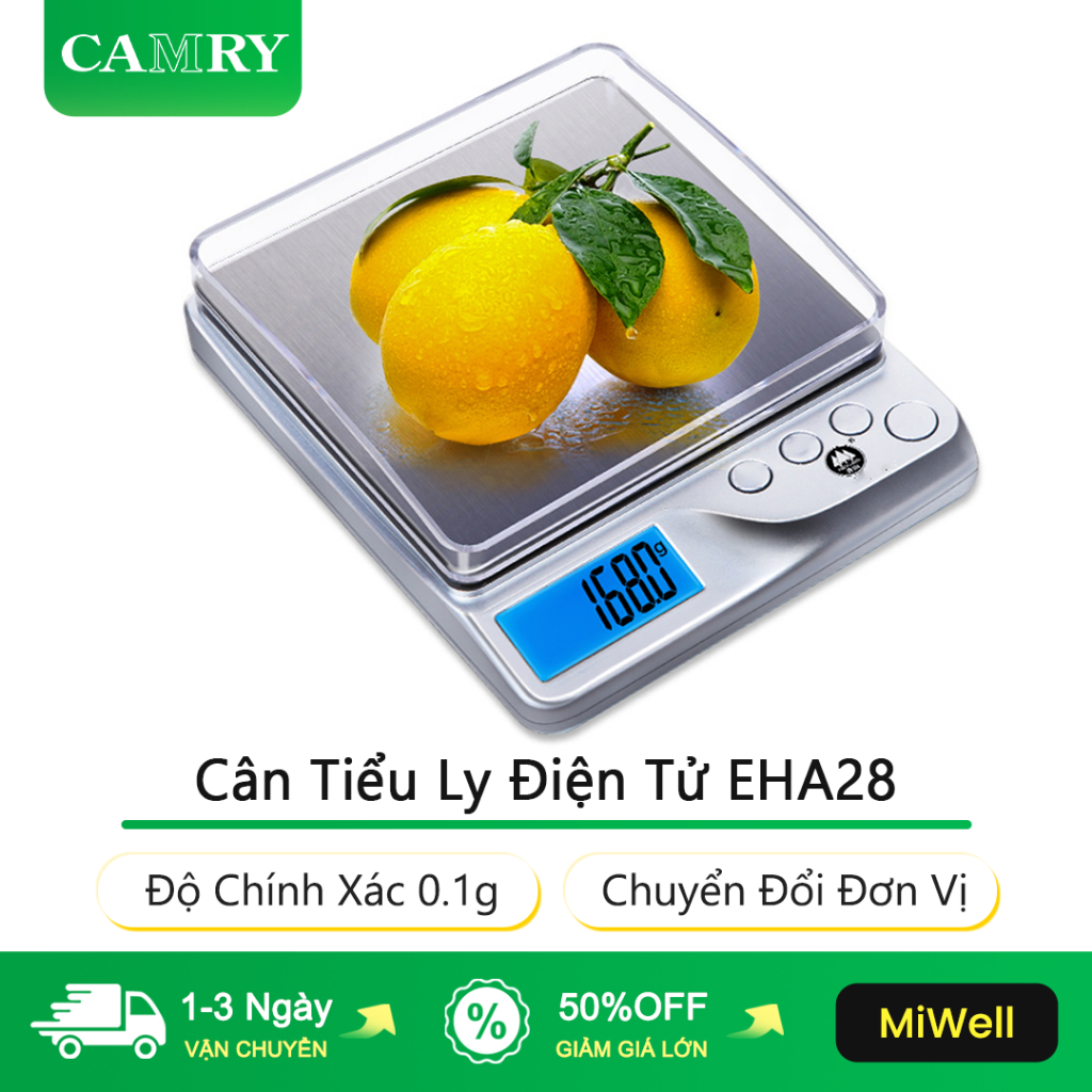 CAMRY Cân Tiểu Ly Điện Tử EHA28 Độ Chính Xác 0.1g Chuyển Đổi Đơn Vị Dễ Vệ Sinh Kitchen Scale Cân Tiể