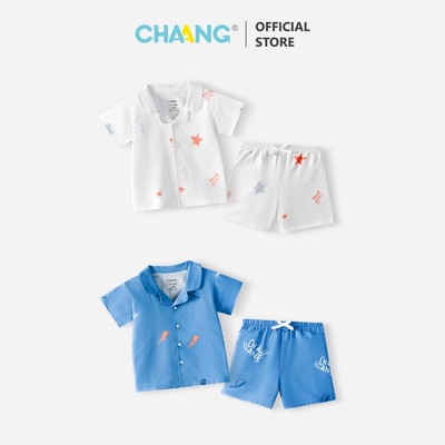[CHAANG 9M-7Y] Bộ Pyjama cộc Super babies cho bé gái và bé trai