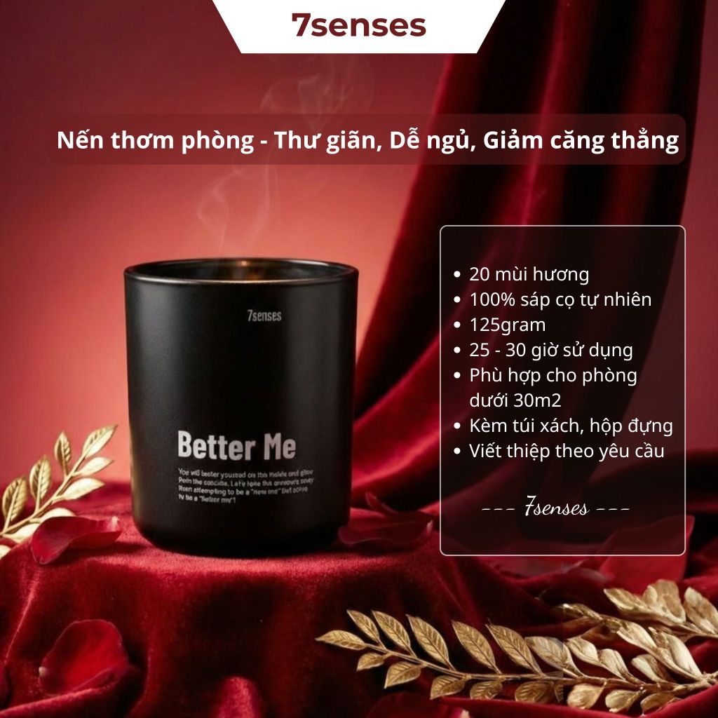 Nến Thơm Thư giãn, dễ ngủ, thơm phòng size nhỏ 7senses (4oz)
