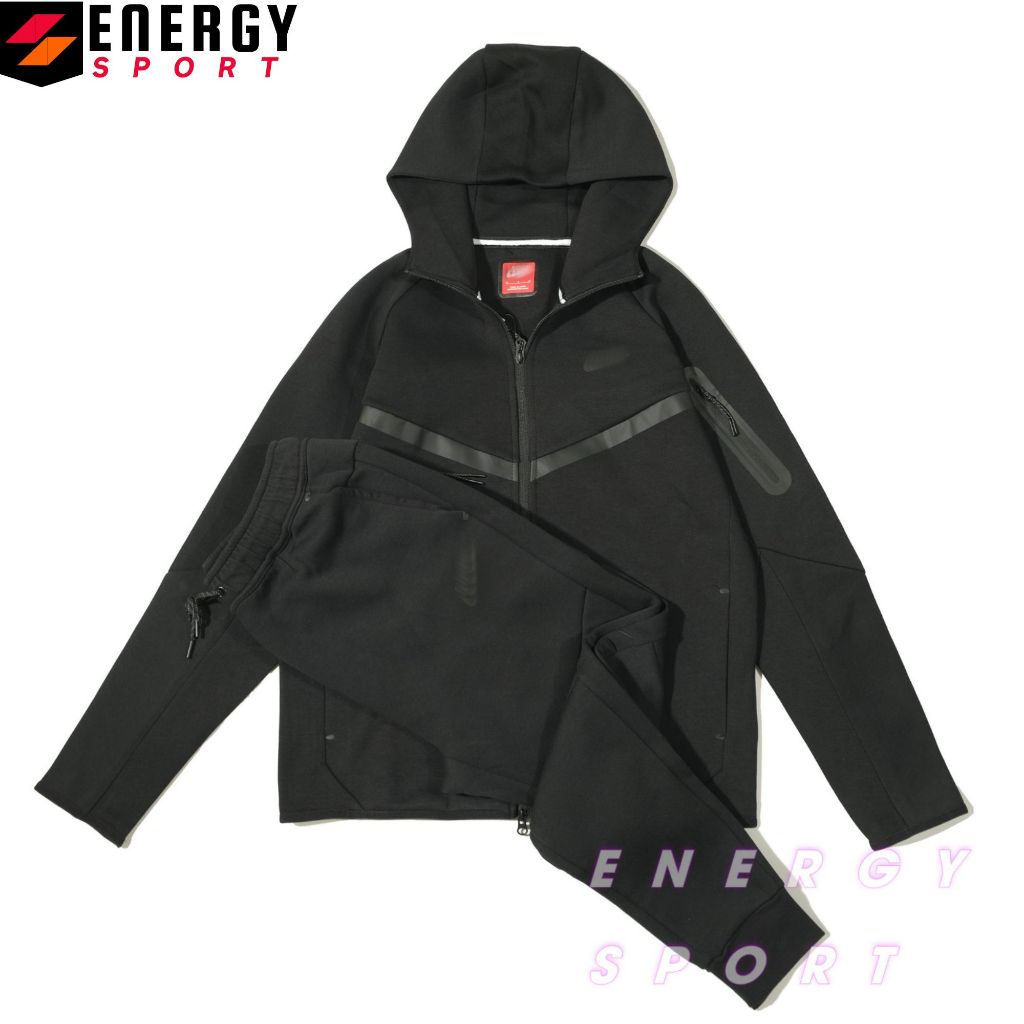Bộ Quần Áo Thể Thao Cao Cấp Hoodie Ntech Fleece Đen
