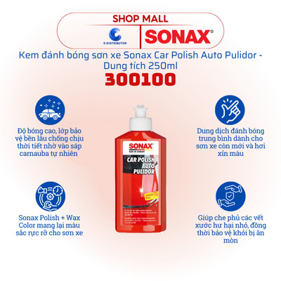 [HỎA TỐC] Kem đánh bóng sơn xe Sonax Car Polish Auto Pulidor 300100 - Dung tích 250ml