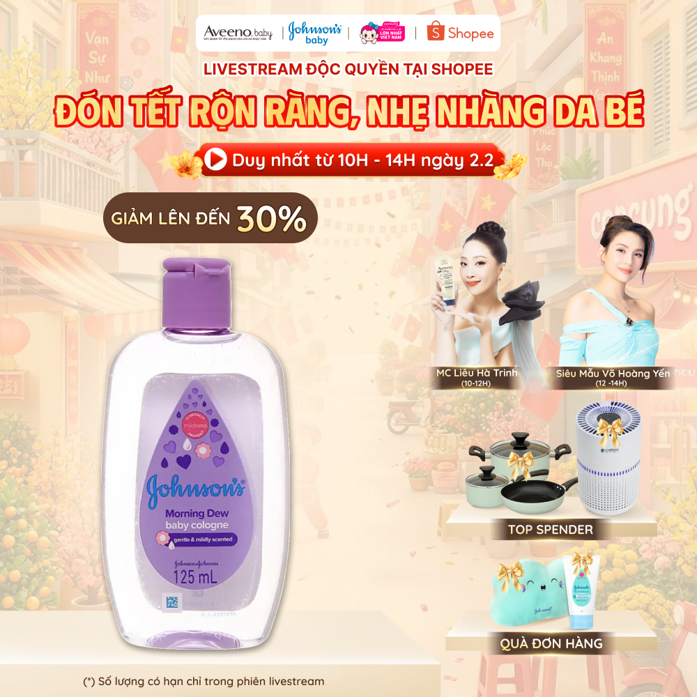 Nước hoa hương ban mai Johnson Baby cho bé 125ml