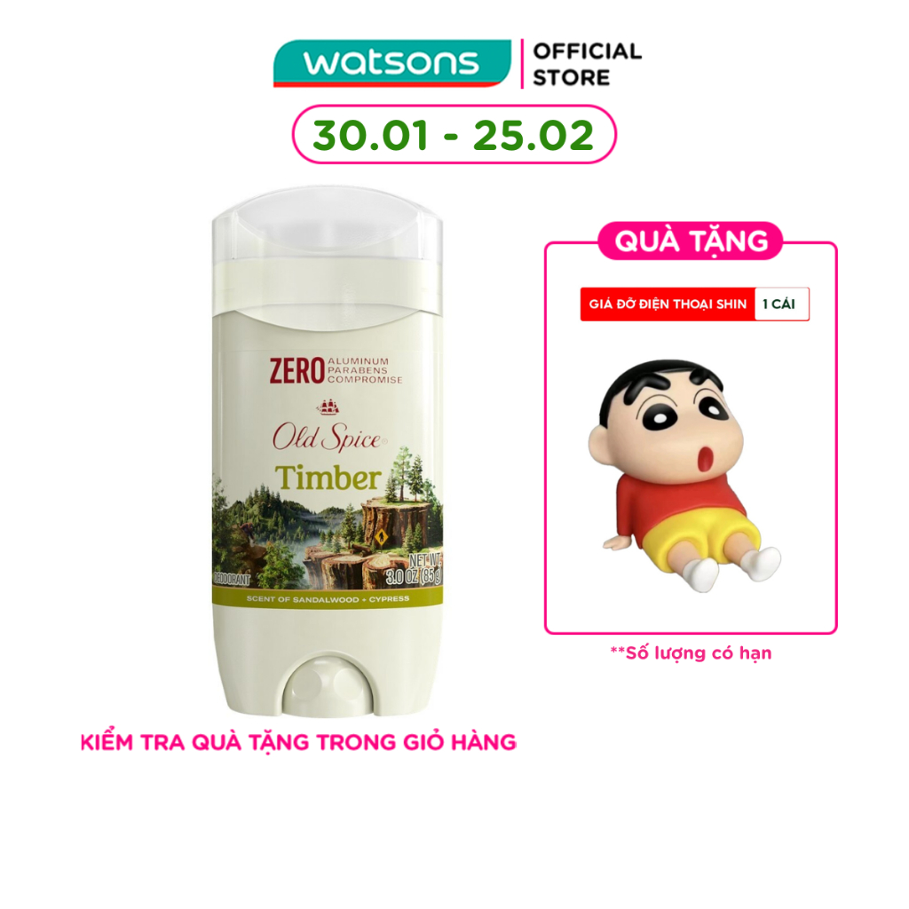 Sáp Khử Mùi Old Spice Timber 85g