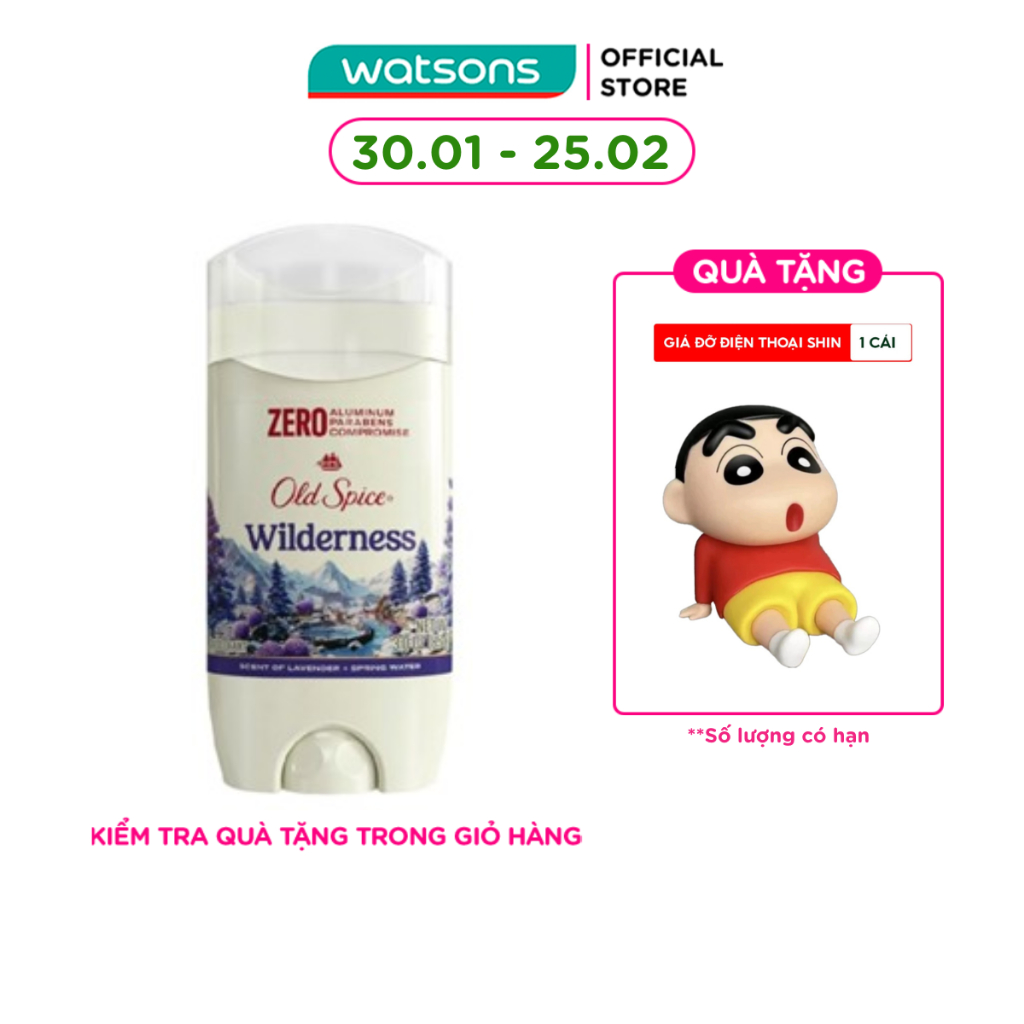Sáp Khử Mùi Old Spice Wilderness With Lavender Deodorant 85g