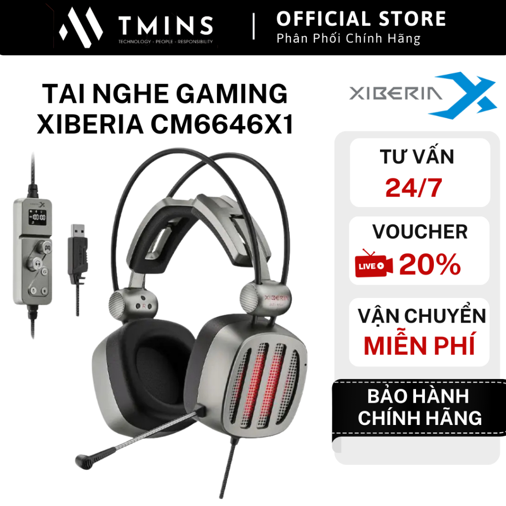 TAI NGHE GAMING XIBERIA Gaming S21 MAX Dual Sound Card 7.1 CM6646X1 - Hàng chính hãng.
