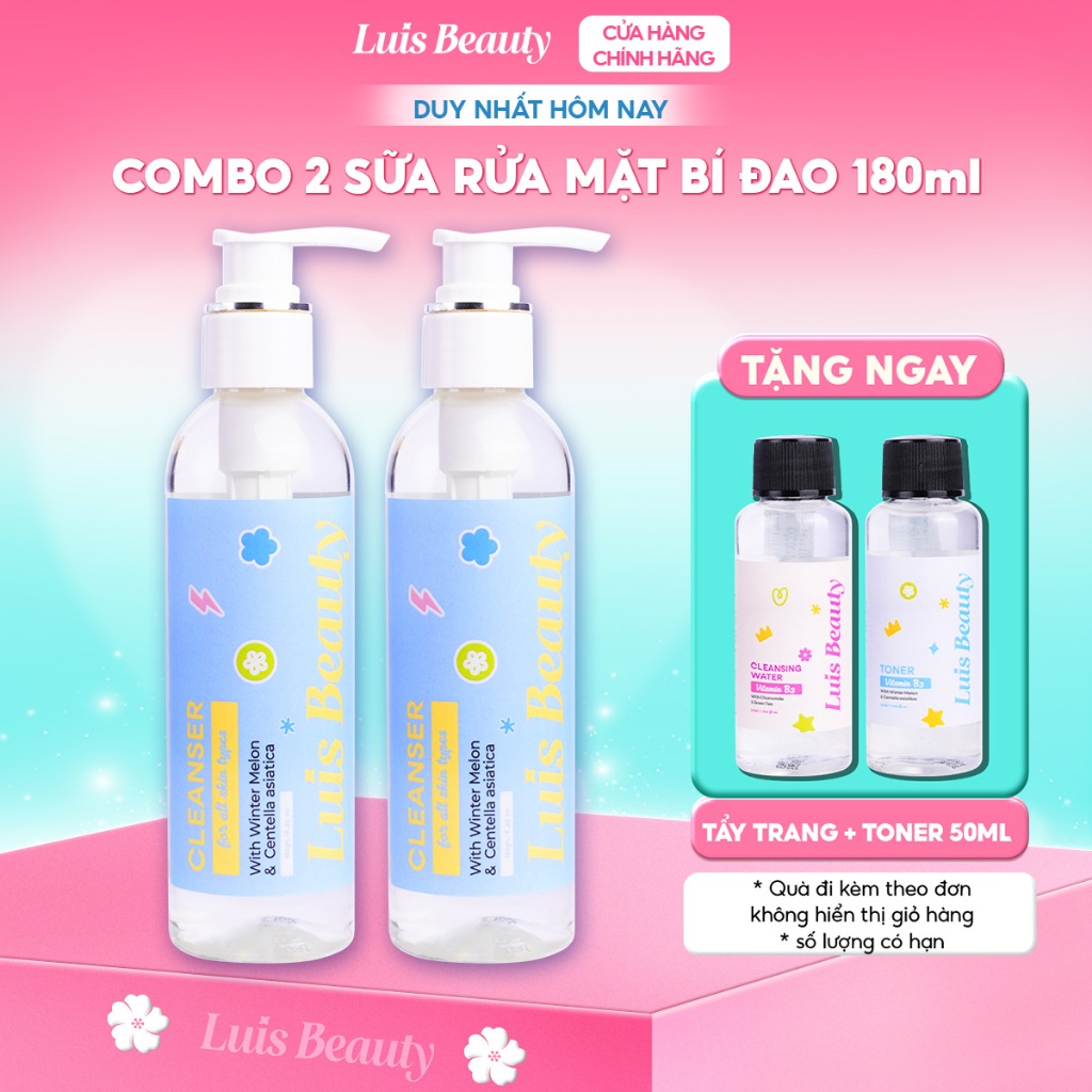 Sữa Rửa Mặt Bí Đao Luis Beauty 180gr Làm Sạch Sâu, Cấp Ẩm Dành Cho Da Khô, Da Thường