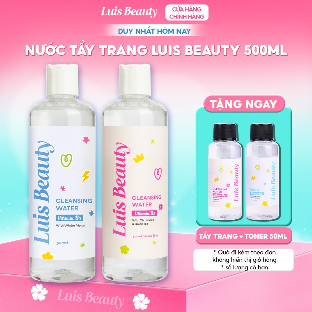 Nước Tẩy Trang Thuần Chay Luis Beauty 500ml Làm Sạch Dịu Nhẹ Cho Da Khô, Da Dầu, Da Nhạy Cảm