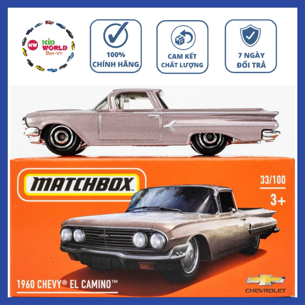 Xe mô hình Matchbox Box 1960 Chevy El Camino 33/100.