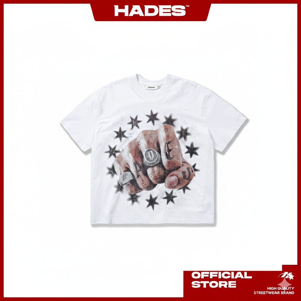 HADES VALOR GRIP WHITE TEE - HADES Brand Chính Hãng