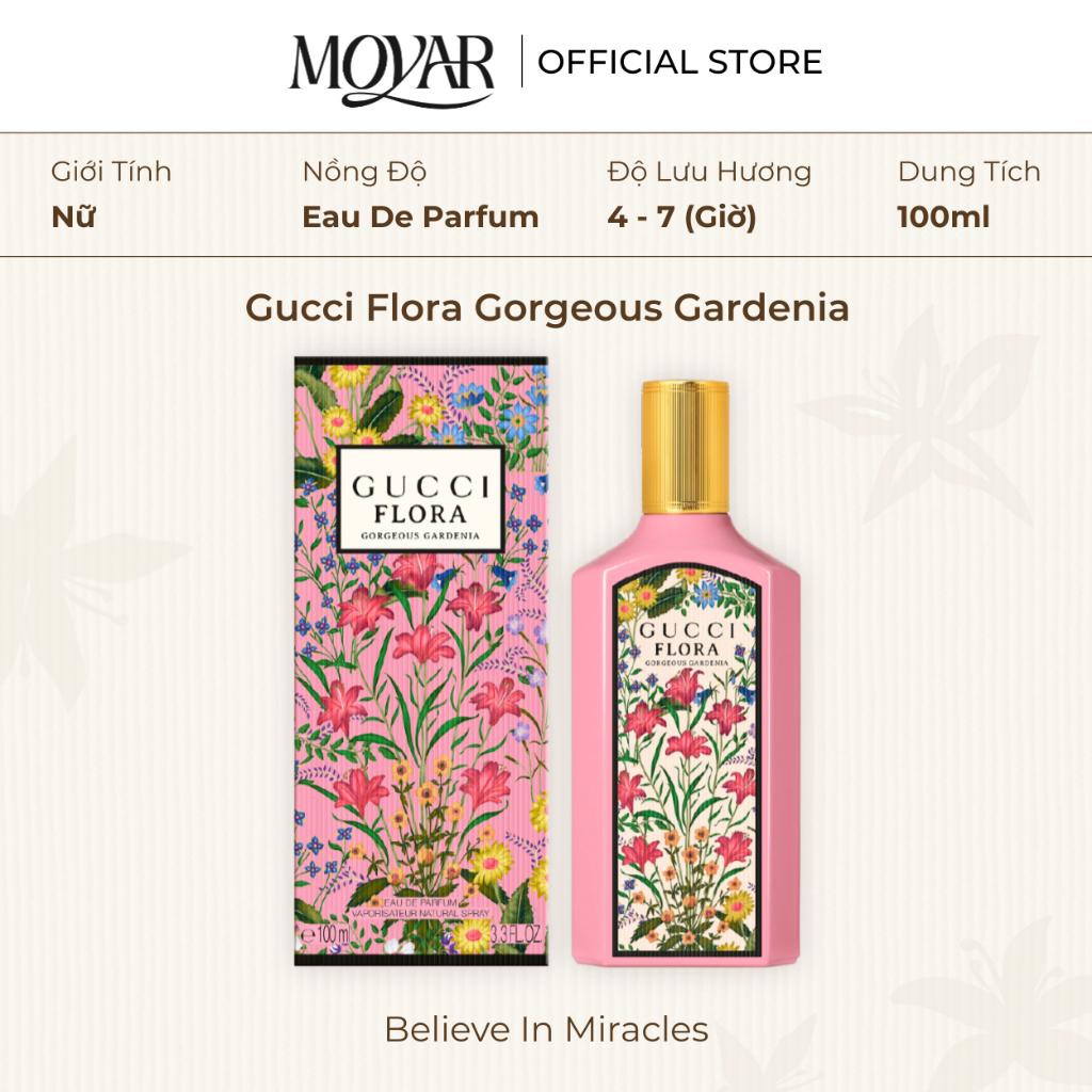 Nước Hoa Fullsize Gucci Flora Gorgeous Gardenia EDP | Nước Hoa Nữ 100ml | Moyar Perfume