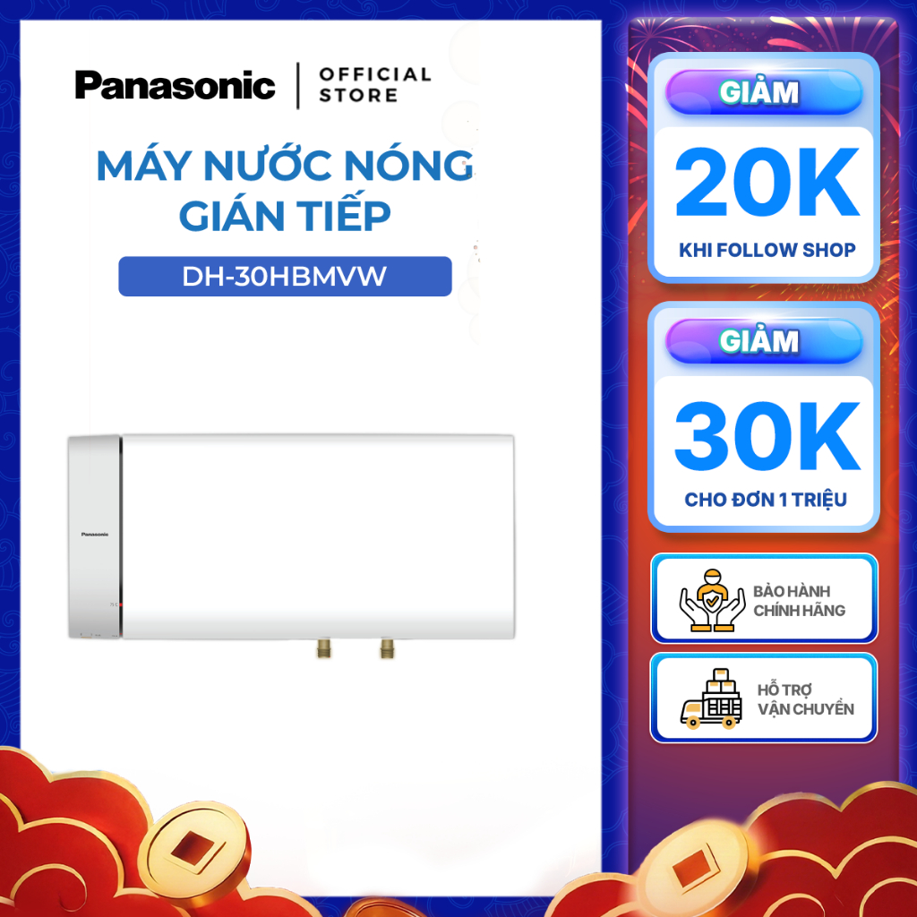 Máy nước nóng gián tiếp Panasonic model DH-HBMVW (công suất 2500W) - KHÔNG BAO GỒM CHI PHÍ LẮP ĐẶT