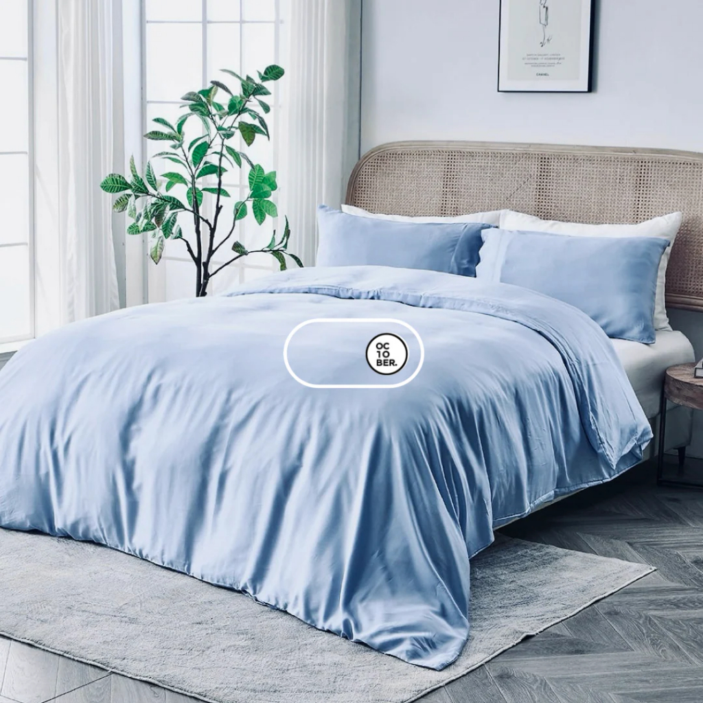 Vỏ Chăn Lồng được Ruột BAMBOO Dệt Vân OCTOBER BEDDING size 200x220 220x240 Thấm hút tốt Thoáng mát C