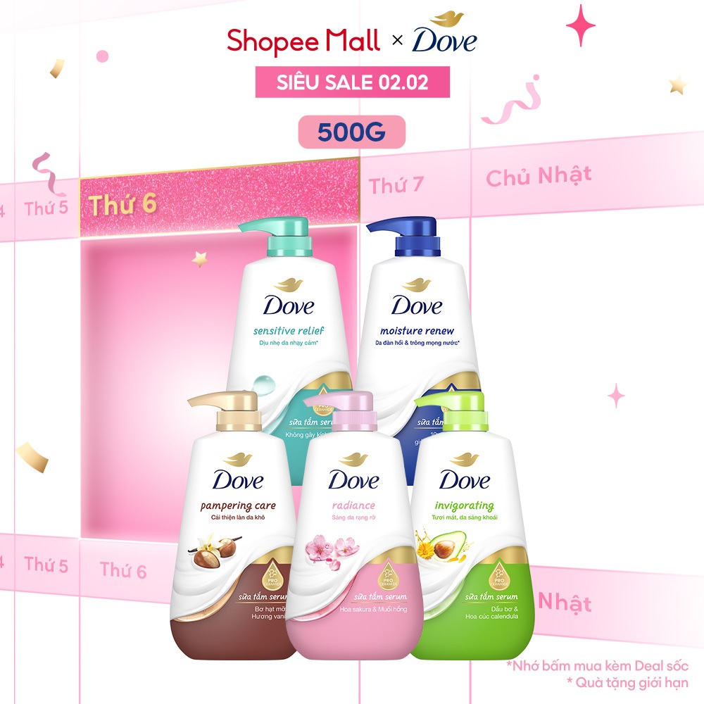 Sữa Tắm Serum Dove Pro-Ceramide Giúp Da Đàn Hồi Và Căng Bóng 500g