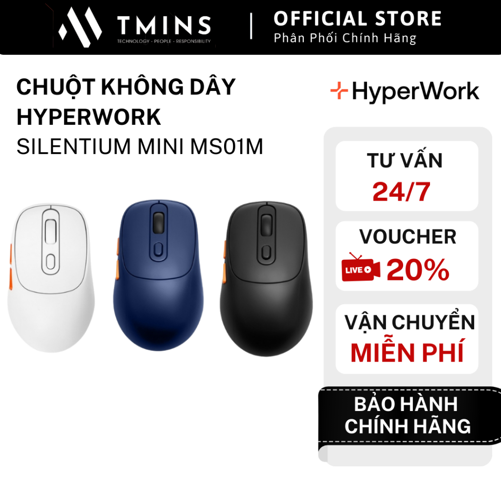 Chuột không dây HyperWork Silentium Mini MS01M