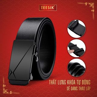 Thắt lưng nam cao cấp TEE SIK dây nịt dây lưng nam cao cấp da PU khóa tự động bền đẹp thiết kế độc đáo DN03