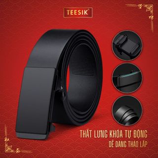 Thắt lưng nam cao cấp TEE SIK dây nịt nam dây lưng da PU khóa tự động bền đẹp thiết kế độc đáo DN02