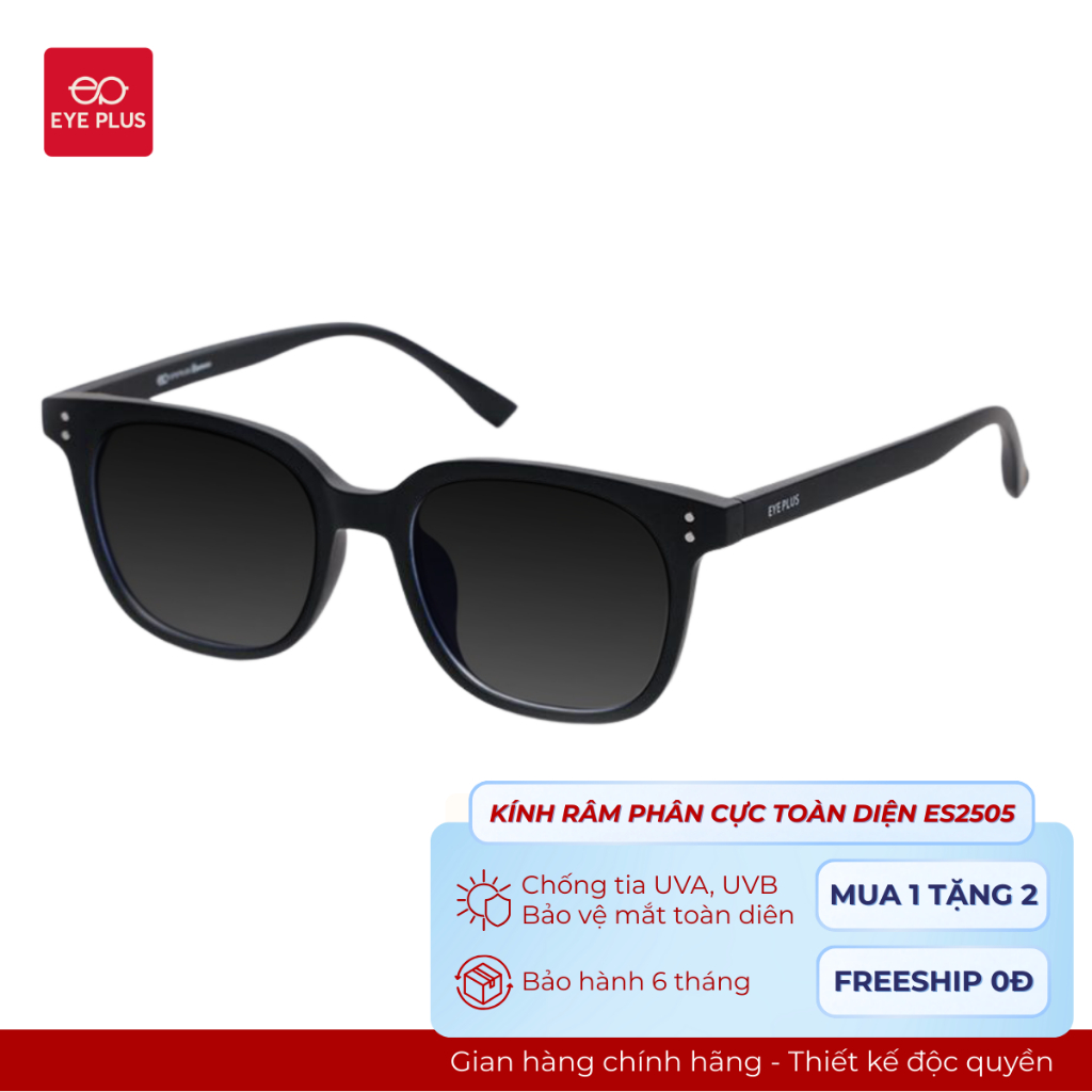 Kính Râm Phân Cực Nam Nữ ES2505 EyePLus Dáng GM Gọng Nhựa Dẻo TR90 Kiểu Dáng Thời Trang Phong Cách