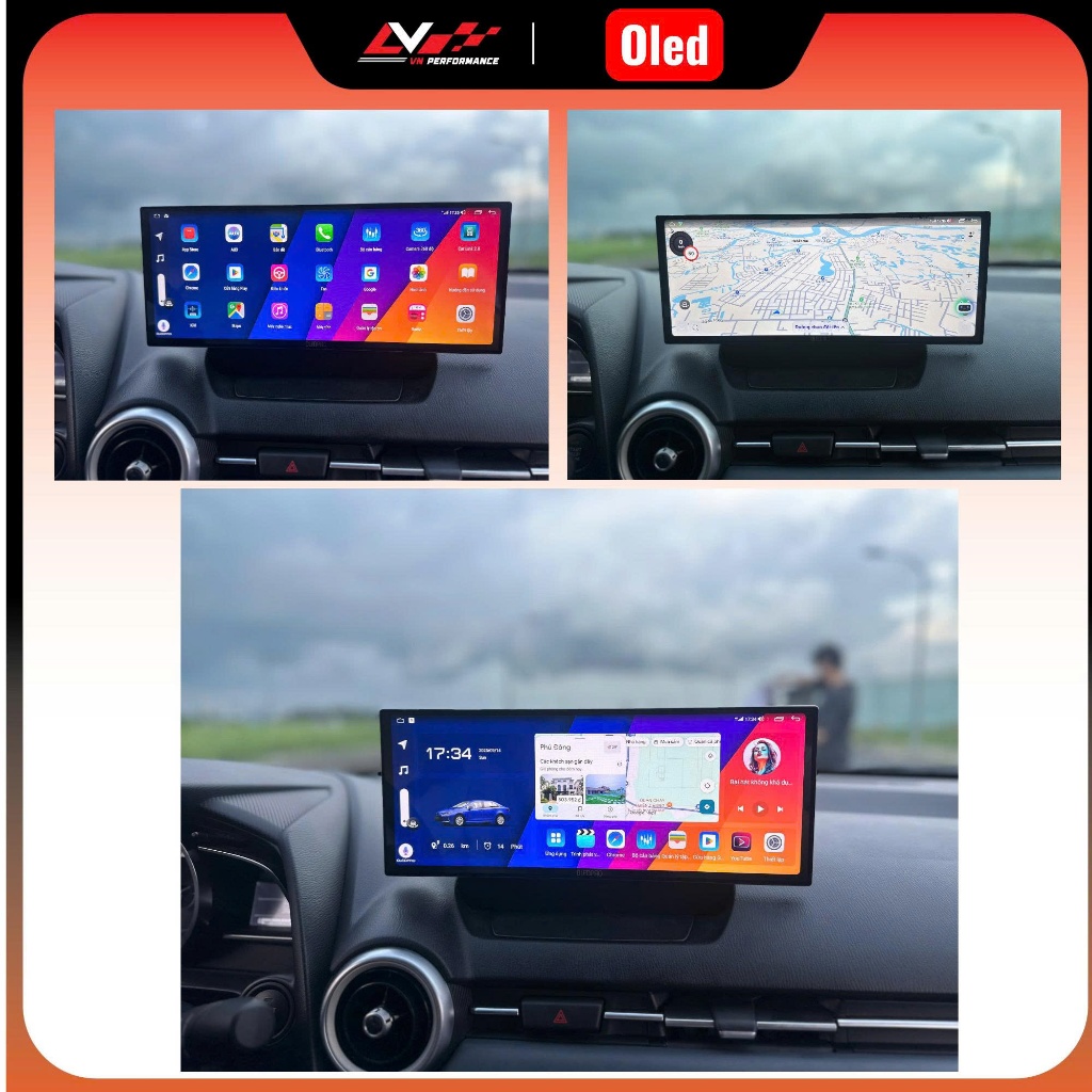Màn hình Android ô tô OLEDPRO 12.3 inch New- tràn viền-2k liền camera 360.