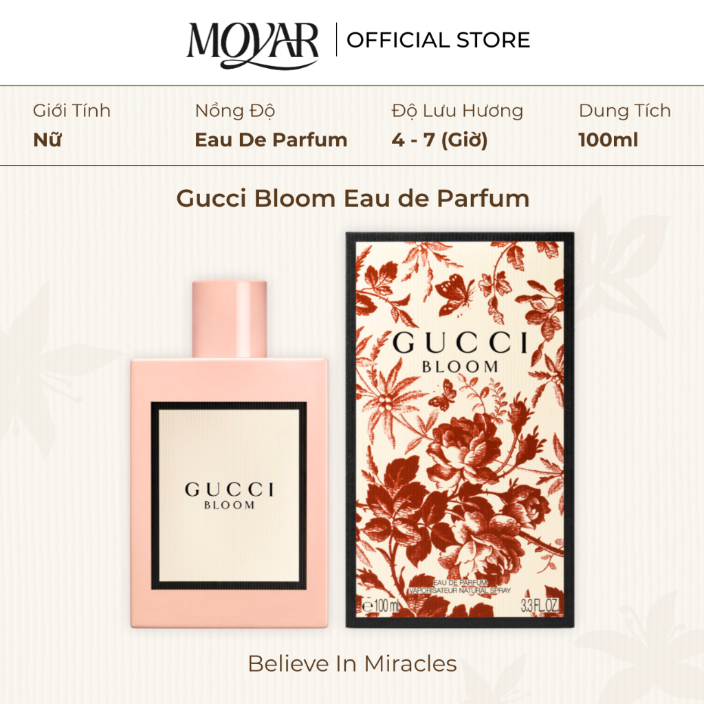 Nước hoa Fullsize Gucci Bloom EDP ( Gucci Bloom Hồng ) | Nước Hoa Nữ 100ml | Moyar Perfume