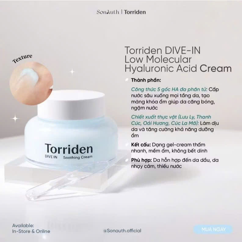 Kem dưỡng Torriden Dive In Smoothing Cream 100ml - Senju