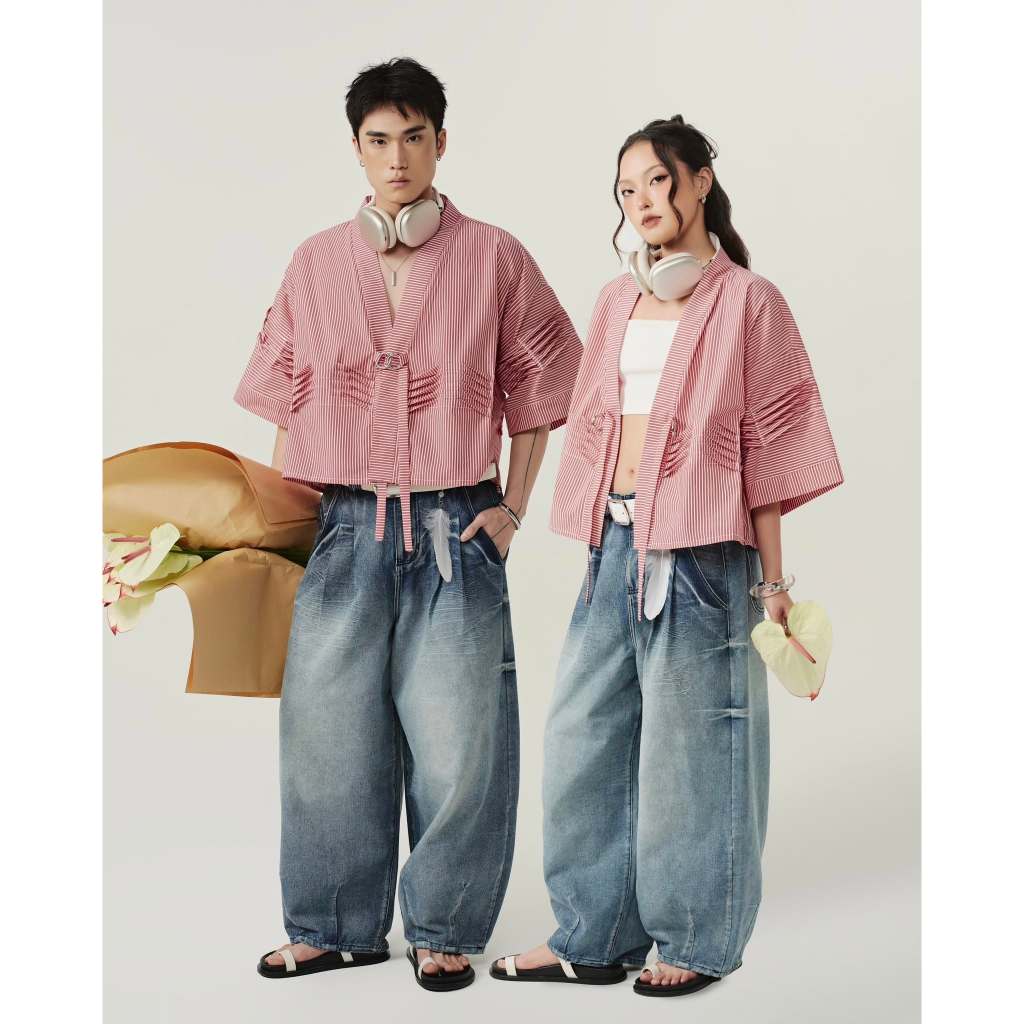 HYMAISON | Saigi Kimono | Áo Kimono Nam Nữ Form Rộng Sọc Dọc