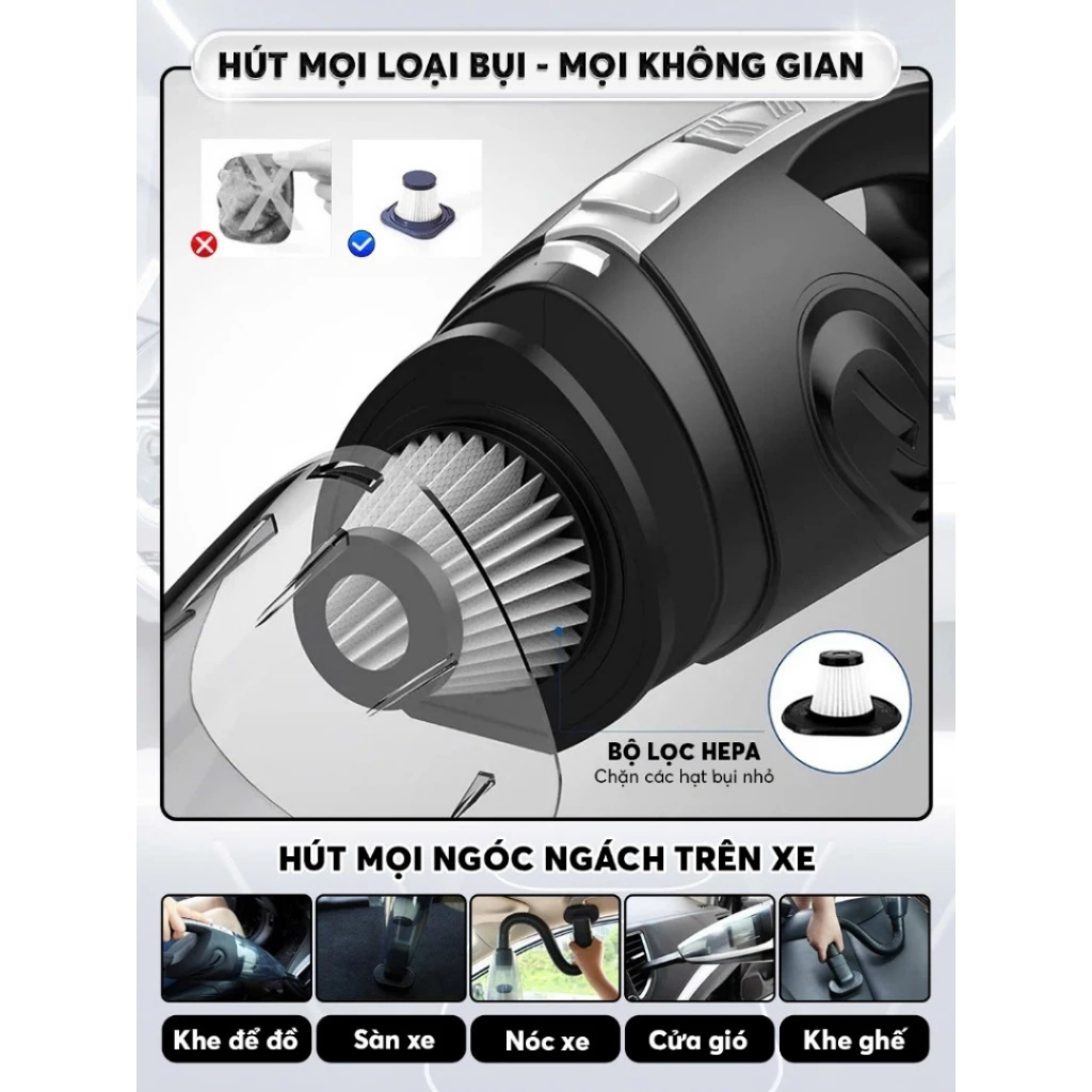 [𝐠𝐢𝐚𝐝𝐮𝐧𝐠𝐋𝐈𝐎𝐍] Máy Hút Bụi Ô tô Cầm Tay JB-109,Máy Hút Bụi Mini Sạc Pin Không Dây Công Suất Cao 12000Pa Đa Chức Năng X596 | BigBuy360 - bigbuy360.vn