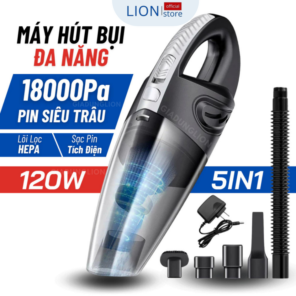 [𝐠𝐢𝐚𝐝𝐮𝐧𝐠𝐋𝐈𝐎𝐍] Máy Hút Bụi Ô tô Cầm Tay JB-109,Máy Hút Bụi Mini Sạc Pin Không Dây Công Suất Cao 12000