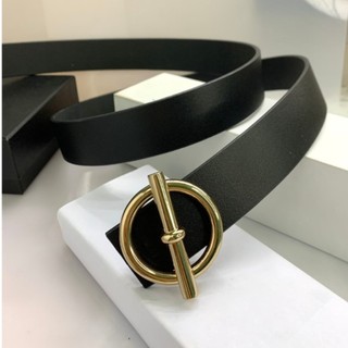 Dây Thắt Lưng Nam Da Mặt Cài Tròn, dây nịt nam công sở bản 3,3cm mặt o xiên tròn TL vàng trắng
