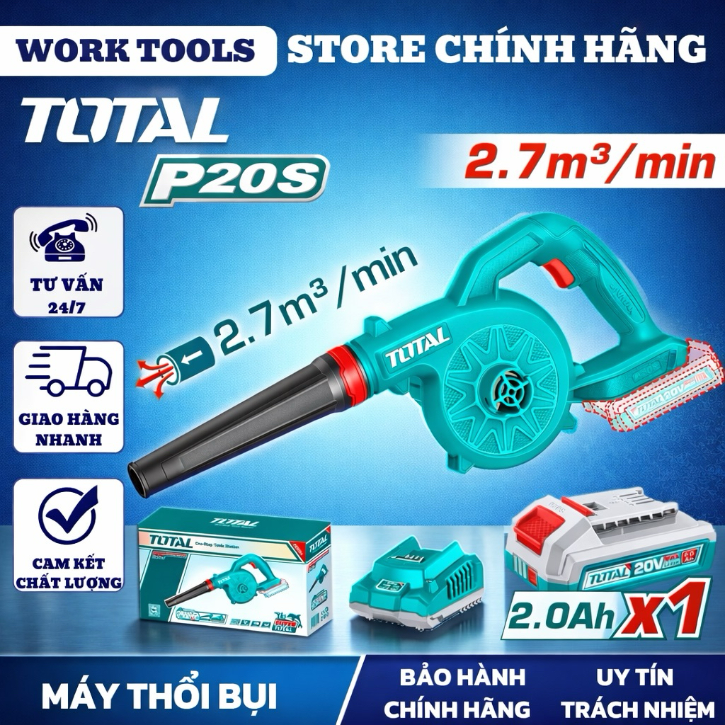 TOTAL Máy thổi bụi dùng Pin 20V TABLI2078 / TABLI20781